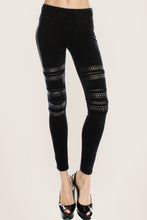 Load image into Gallery viewer, Black Mesh Studded Leggings
