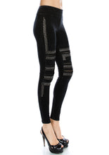 Load image into Gallery viewer, Black Mesh Studded Leggings
